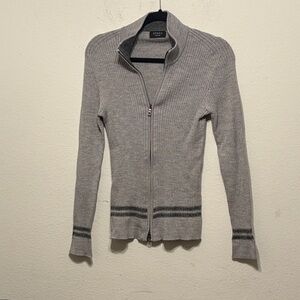 IZOD Women's Gray Zippered Cardigan